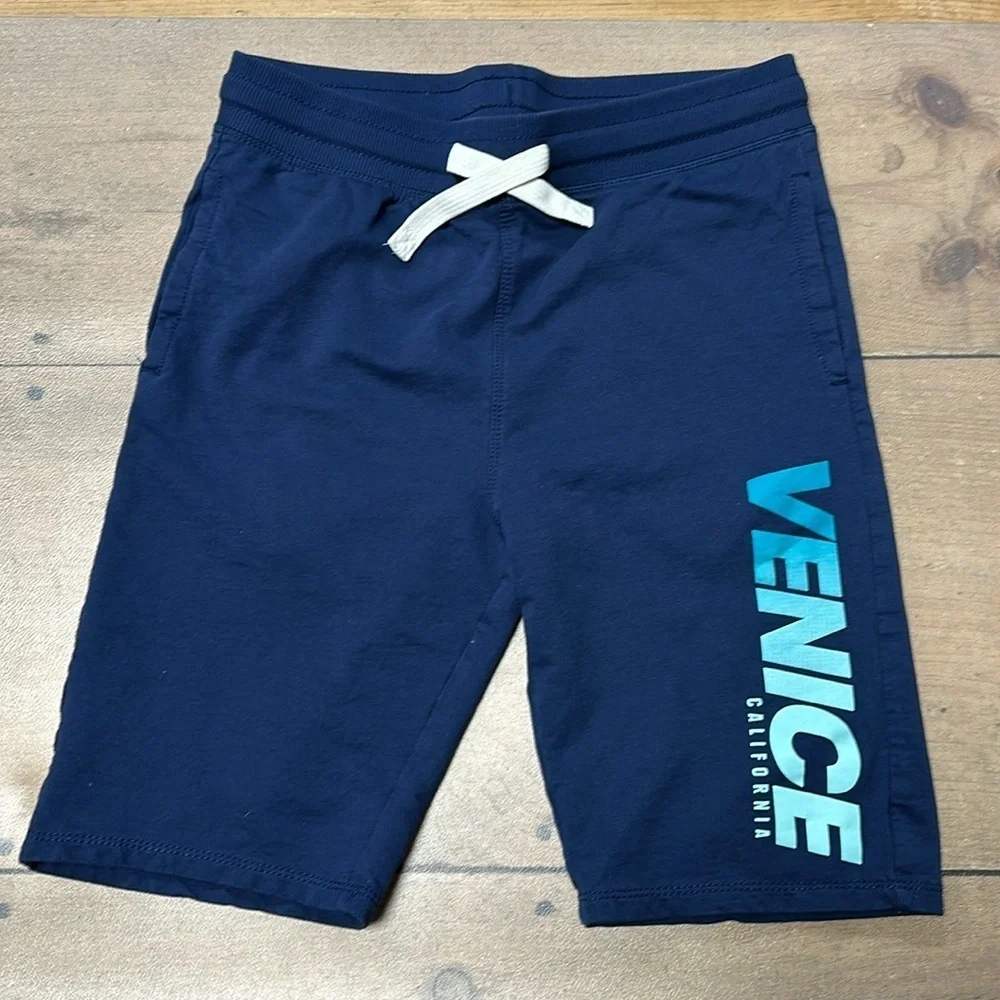 H&M Boys Cotton lightweight Navy bermuda shorts with drawstring, 10-12 Y Venice
